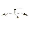 Modern Black Multi-Light Adjustable Articulated Ceiling Light on Pure White Background