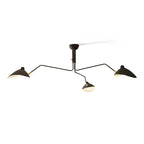 Modern Black Multi-Light Adjustable Articulated Ceiling Light on Pure White Background