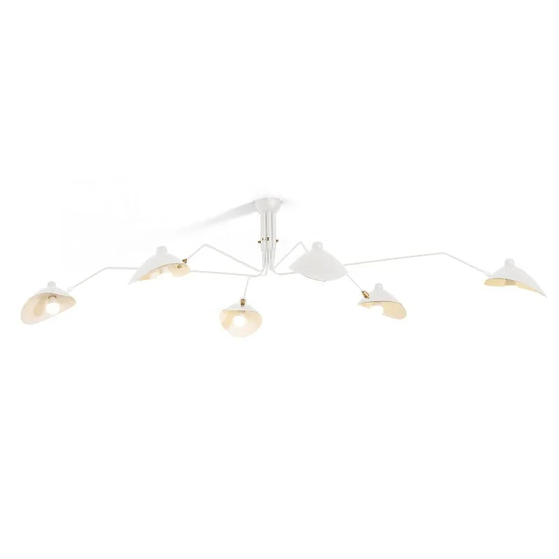 Front View of Modern White Multi-Light Adjustable Ceiling Light Studio Display