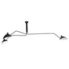 Side View of Modern Black Multi-Light Adjustable Ceiling Light Studio Display