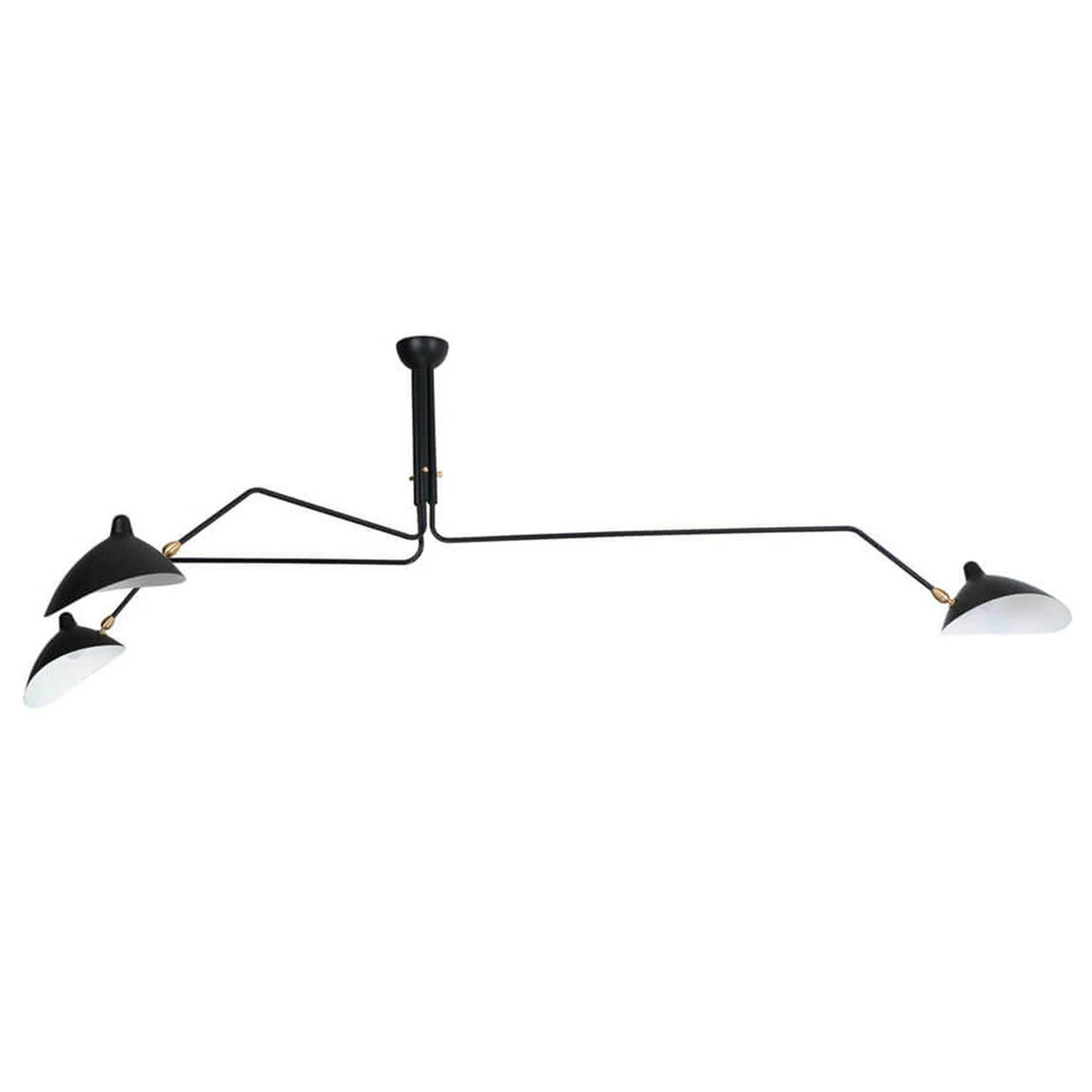 Side View of Modern Black Multi-Light Adjustable Ceiling Light Studio Display