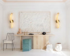 Modern S-Curved Alabaster Wall Sconces in Entryway Setting
