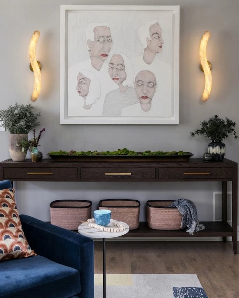 Modern Alabaster Wall Sconce in Contemporary Interior