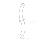 Modern S-Curved Alabaster Art Glass Wall Sconce Line Art Dimension Diagram