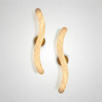 Illuminated Modern S-Curved Alabaster Wall Sconces Studio Display