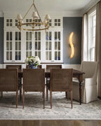 Modern Alabaster Art Glass Wall Sconce in Dining Room Setting
