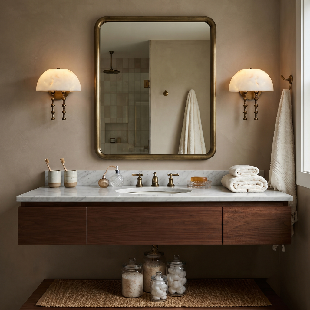 Siena Alabaster Dome Sconce