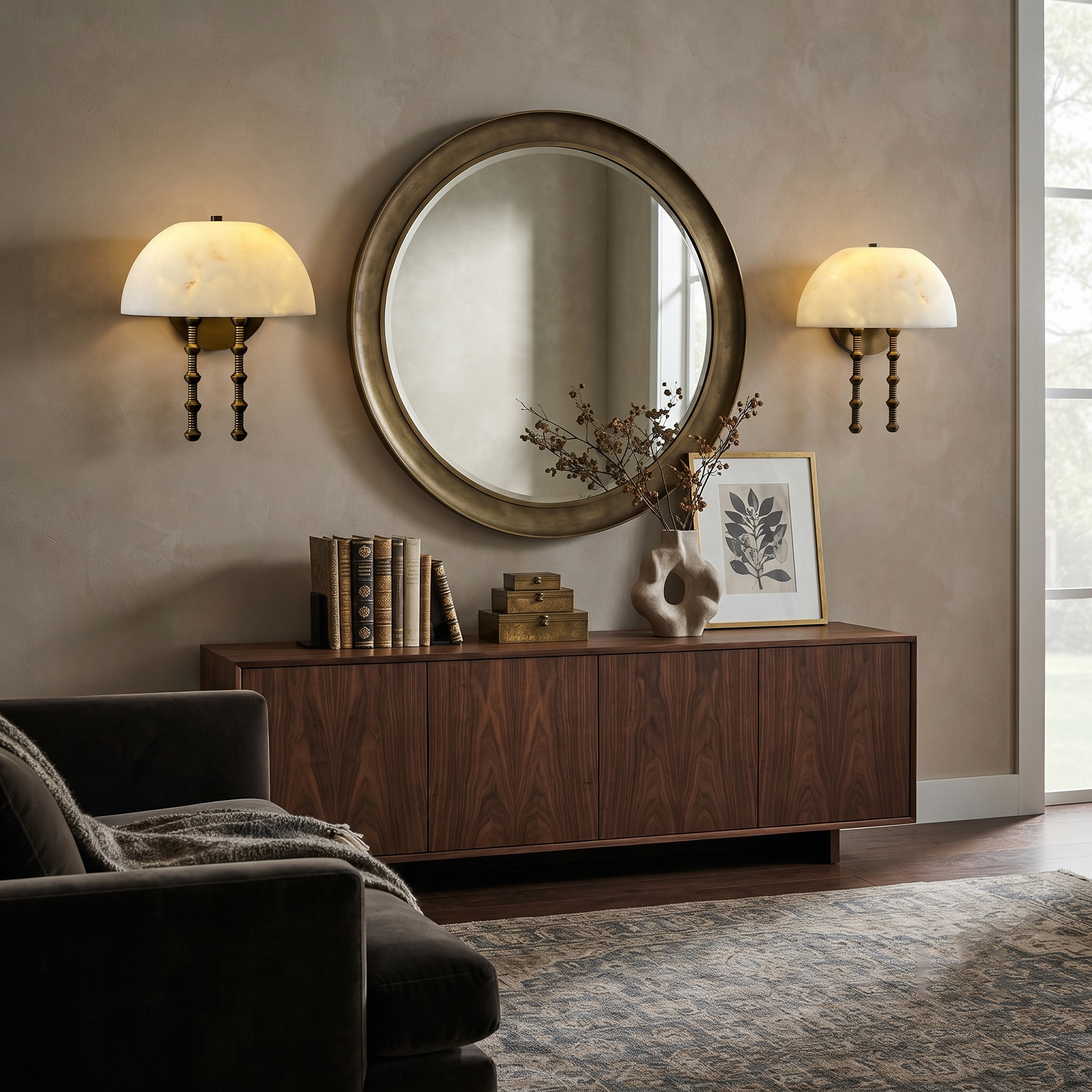 Siena Alabaster Dome Sconce