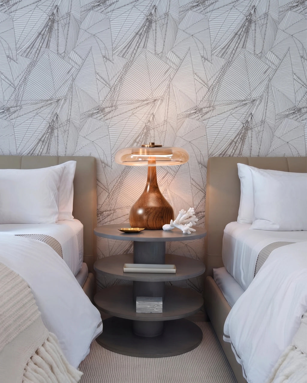 Modern Mushroom Accent Lamp in Guest Bedroom Setting