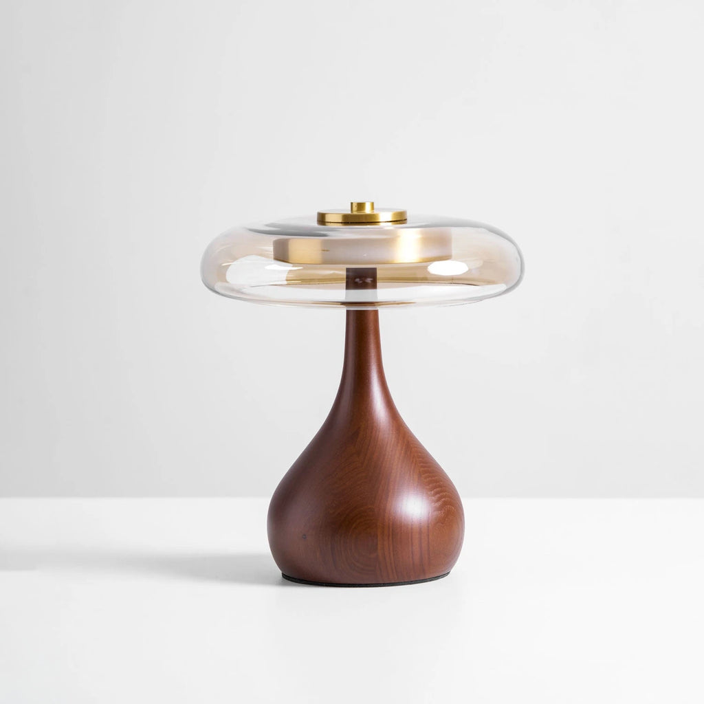 Modern Amber Glass Accent Table Lamp Studio Shot