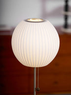 Close Up View of Glowing Bubble Table Lamp Shade