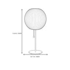 Sphere Bubble Table Lamp Line Art Dimension Diagram