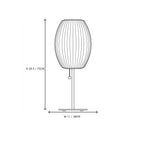Cigar Shaped Bubble Table Lamp Line Art Dimension Diagram