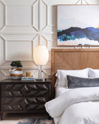 Modern Pleated Shade Accent Lamp on Nightstand