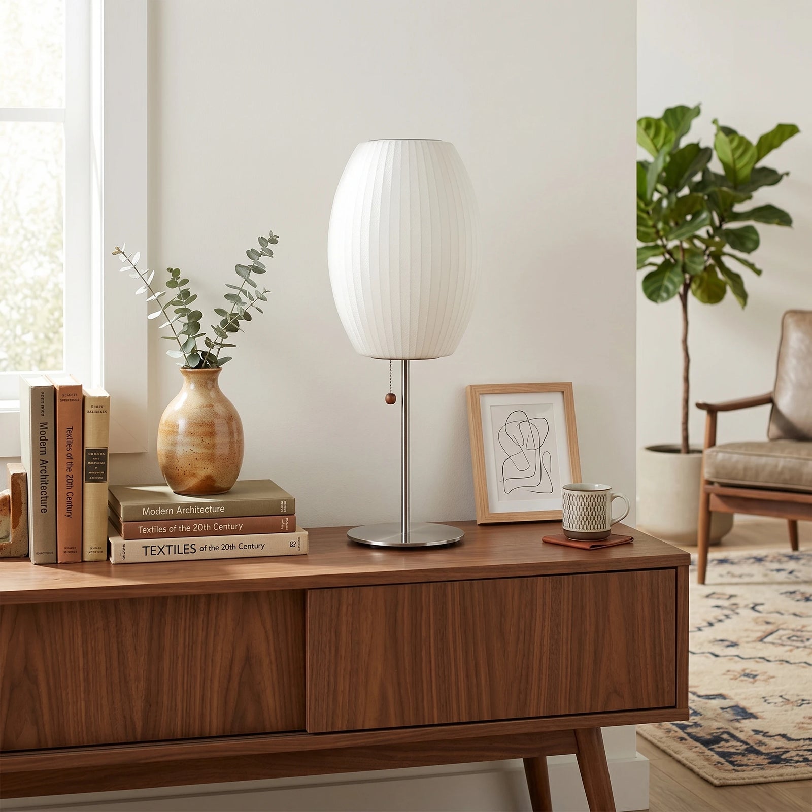Modern Bubble Table Lamp Over Living Room Console Table