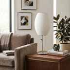 Mid Century Modern Table Lamp Over Living Room End Table