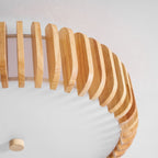 Slatted Wood Drum Flush Mount