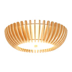 Slatted Wood Drum Flush Mount