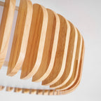 Slatted Wood Drum Flush Mount