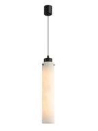 Alabaster Cylinder Tube Mini Pendant Light Studio Product Shot