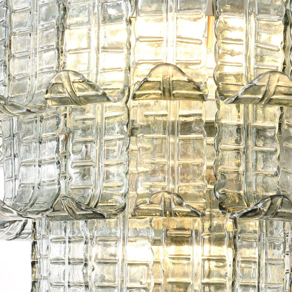 Close Up View of Multi-Tier Crystal Glass Rods Texture and Edge Structure