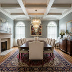 Modern Tiered Crystal Glass Chandelier in Formal Dining Room