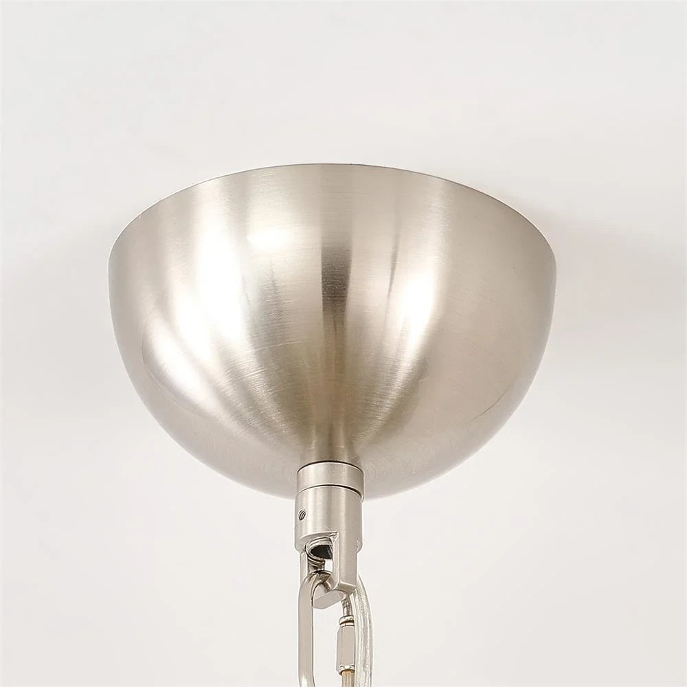 Close Up View of Silver Canopy and Suspension Chain Structure