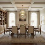 Modern Multi-Tier Crystal Glass Chandelier in Classic Dining Setting