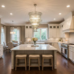 Modern Crystal Glass Chandelier Over Kitchen Island