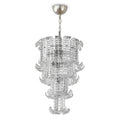 Front View of Modern Tiered Crystal Glass Chandelier Studio Shot