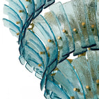 Close Up View of Blue Tiered Art Glass Texture and Edge Structure