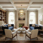 Modern Multi-Tier Crystal Chandelier in Luxury Living Space
