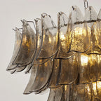 Close Up View of Smoke Grey Petal Glass Shades and Internal Bulbs Structure