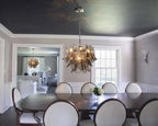 Modern Smoke Grey Petal Chandelier in Formal Dining Room