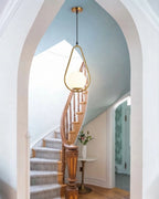 Modern Tear Drop Pendant Light in Staircase Hallway