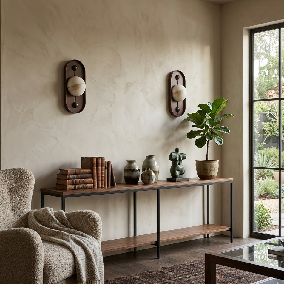 Solaris Timber Alabaster Sconce