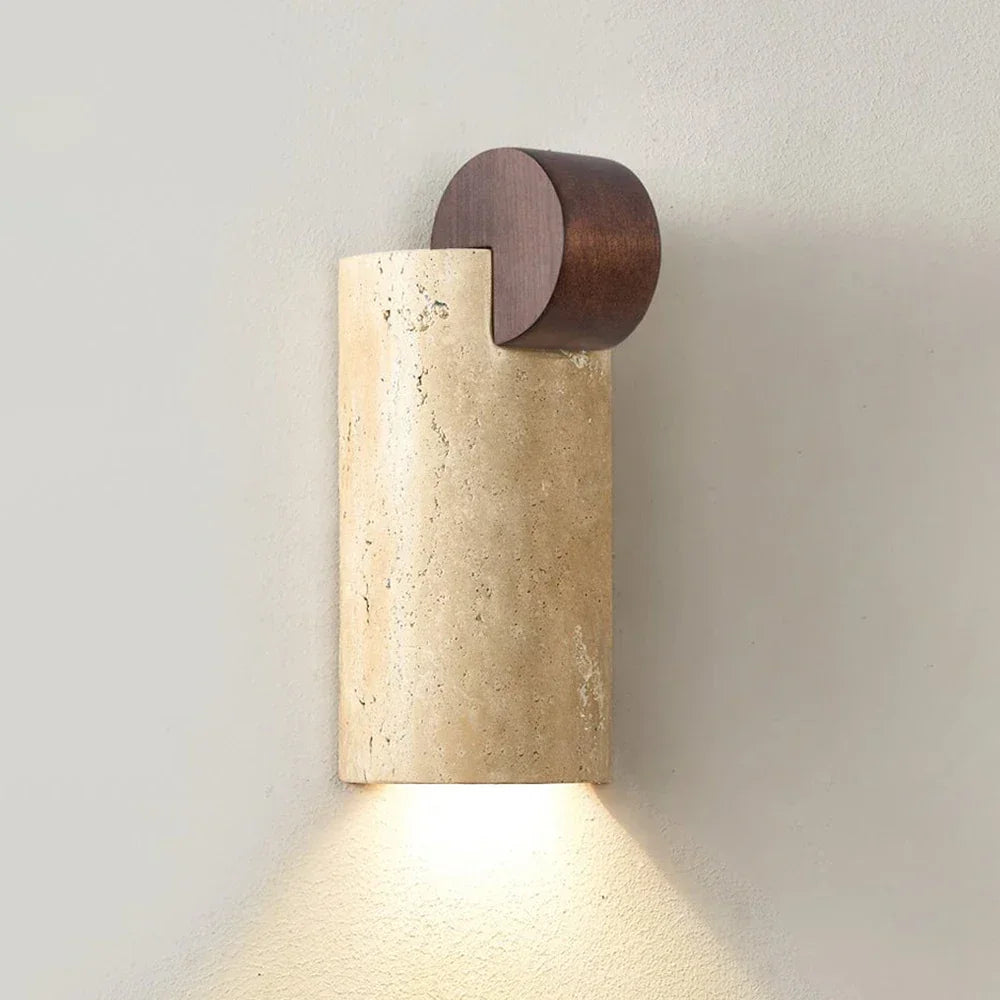 Solenne Curve Travertine Wall Lamp