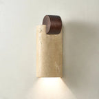 Wabi Sabi Travertine Wooden Sconce Downlight Studio Display