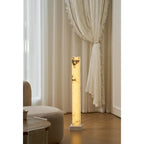 Modern Alabaster Column Floor Light Beside Window