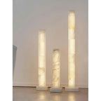 Set of Three Alabaster Column Floor Lamps Studio Display