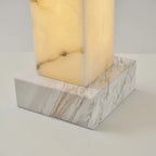 Detail View of Square Marble Lamp Base and Joint