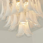 Close Up View of Feather Wave Art Glass Petals Texture and Details