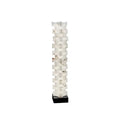 Modern Geometric Stacked Alabaster Column Floor Lamp on Pure White Background