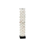 Modern Geometric Stacked Alabaster Column Floor Lamp on Pure White Background