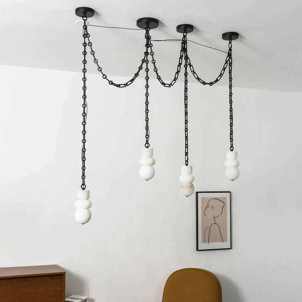 Illuminated Modern Single Pendant Art Glass Light Studio Display