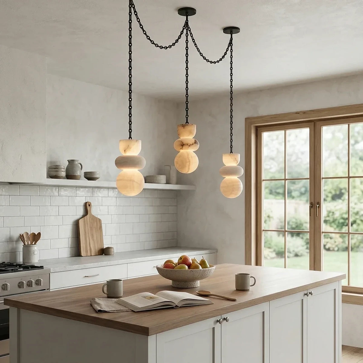 Modern Art Glass Spider Chandelier Over Dining Space