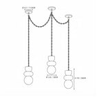Modern 4-Light Spider Chandelier Line Art Dimension Diagram