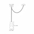 Modern 3-Light Spider Chandelier Line Art Dimension Diagram