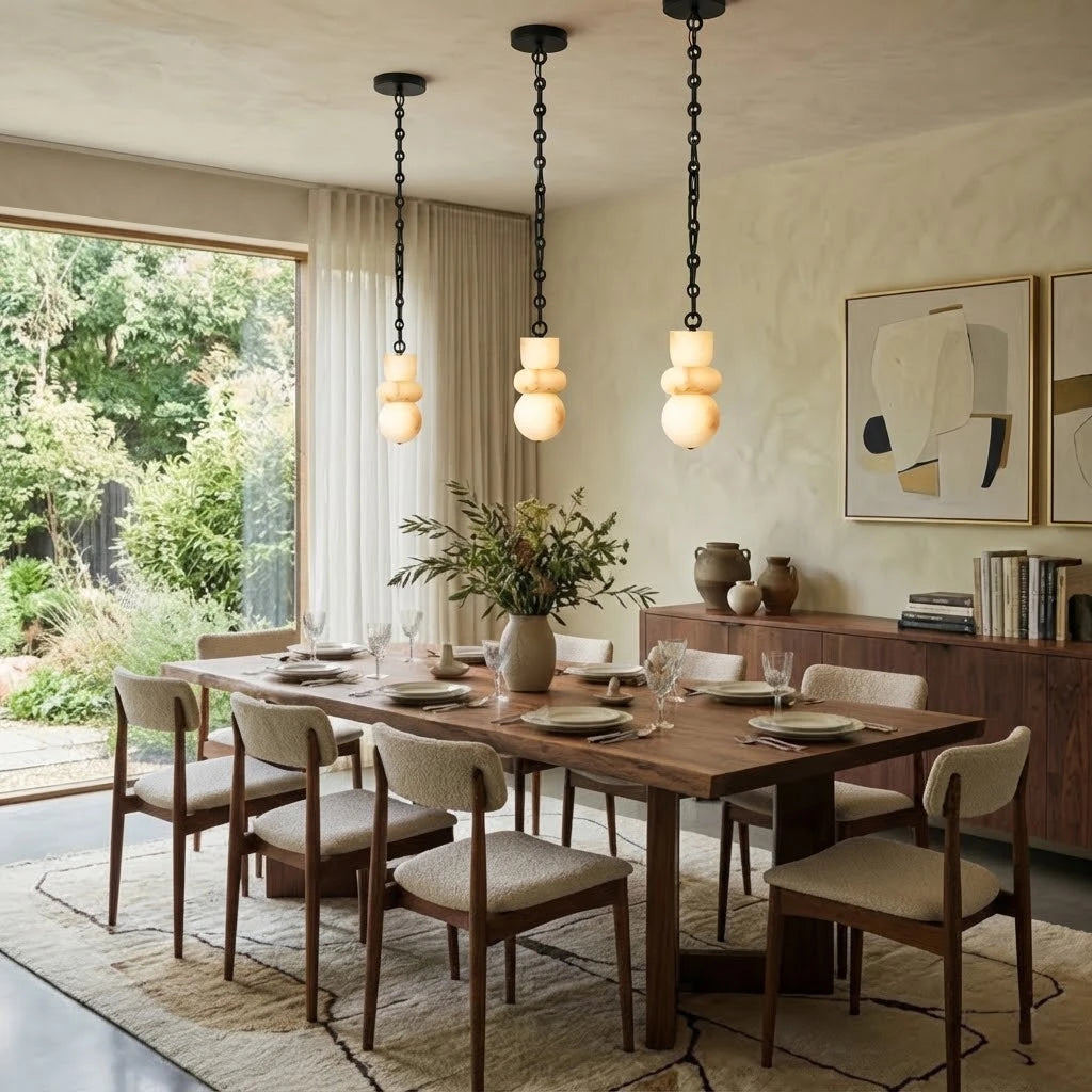 Modern Art Glass Spider Chandelier in Formal Dining Room
