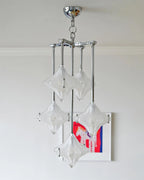 Modern Vertical Diamond Art Glass Chandelier in Stylish Interior Space